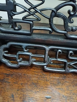 Lot 22 - A Chinese Porcelain-Mounted Hardwood Table...