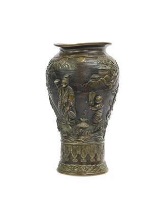 Lot 111 - A Japanese Bronze Vase, Meiji period, of...