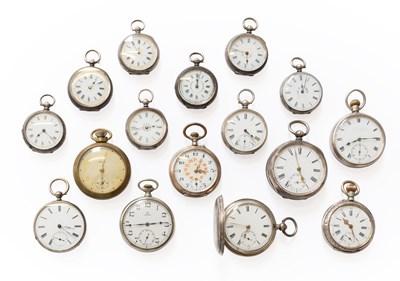 Lot 289 - A Nickel Plated Omega Open Faced Pocket Watch,...