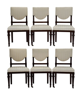 Lot 394 - A Set of Six Regency Mahogany and Ebony-Strung...