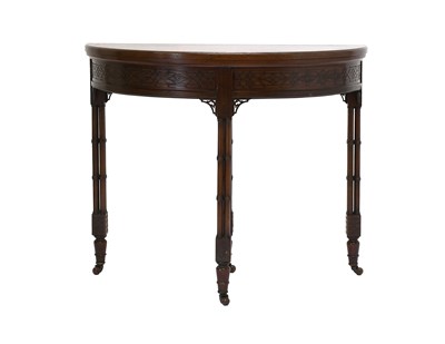 Lot 377 - A Chippendale-Style Mahogany D-Shape Games...