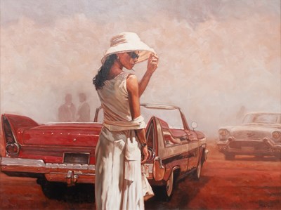 Lot 1153 - Mark Spain (b.1962) Elegant lady in white,...