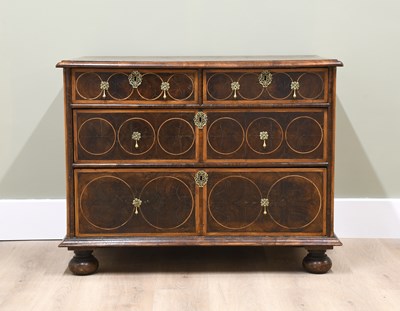 Lot 437 - A William & Mary Walnut, Oyster-Veneered and...