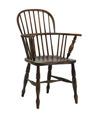 Lot 496 - An Ash Windsor Armchair, 19th century, with...