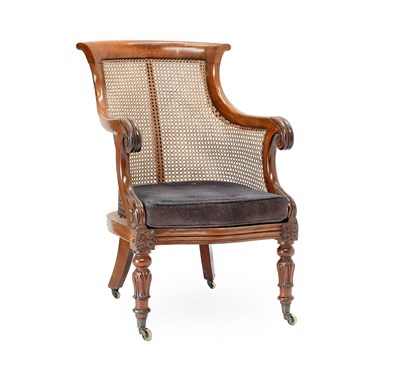 Lot 406 - A William IV Carved Mahogany Library Bergere,...