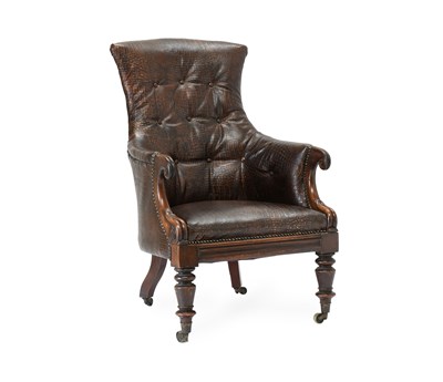 Lot 378 - An Early Victorian Mahogany Library Chair, mid...