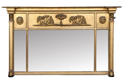 Lot 598 - A Regency Ebonised, Gilt and Gesso Overmantel...