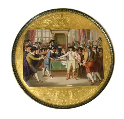Lot 229 - A "Vienna" Porcelain Plaque, probably painted...