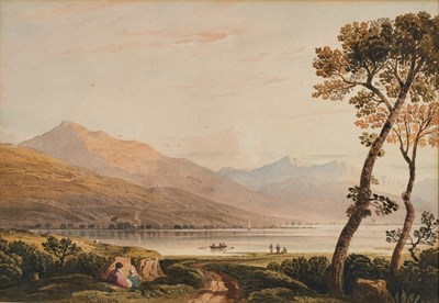 Lot 1019 - John Varley OWS (1778-1842) "Bala Lake, North...