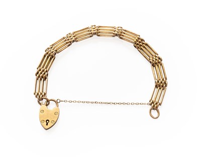 Lot 310 - A Gate Link Bracelet, with a 9 carat gold...
