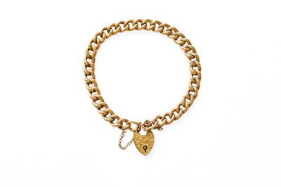 Lot 311 - A Curb Link Bracelet, stamped '9C', with a 9...
