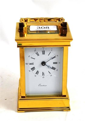 Lot 308 - Brass mounted carriage clock