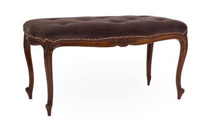 Lot 475 - A Walnut Drawing Room Stool, late 19th century,...
