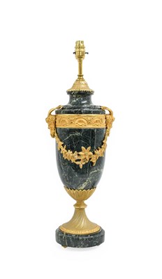 Lot 283 - A Gilt-Metal-Mounted Green Marble Lamp Base,...