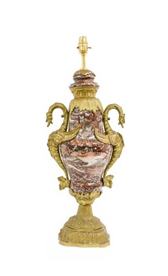 Lot 286 - A Gilt-Metal-Mounted Variegated Rouge Marble...