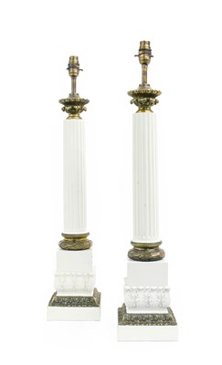 Lot 290 - A Pair of Gilt-Metal-Mounted White Enamel...