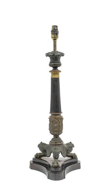 Lot 281 - A Bronze Lamp Base, in Empire style, the...