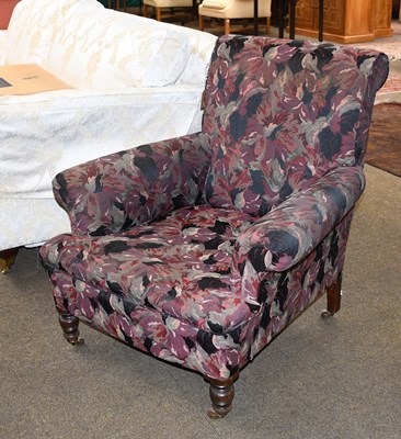 Lot 1421 - A Late 19th Century Upholstered Armchair, on...
