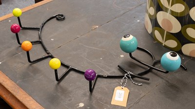 Lot 269 - A Vintage Wire Work Wall Mounting Coat Hanger,...