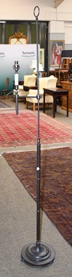Lot 1380 - An Adjustable Black Metal Standard Lamp, on...