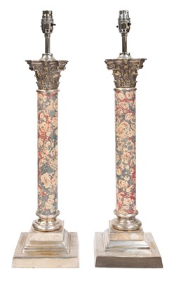 Lot 178 - A Large Pair of Table Lamps, of Corinthian...