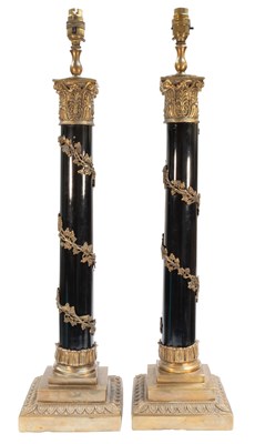 Lot 171 - A Pair of Brass-Mounted Corinthian Column Form...