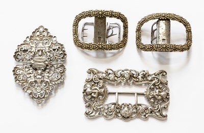 Lot 354 - Pair of Georgian Silver Gilt Buckles with...