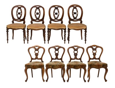 Lot 518 - A Set of Four Victorian Carved Walnut Dining...