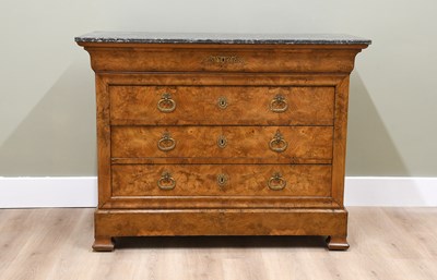 Lot 479 - A French Louis Philippe Walnut Commode, circa...