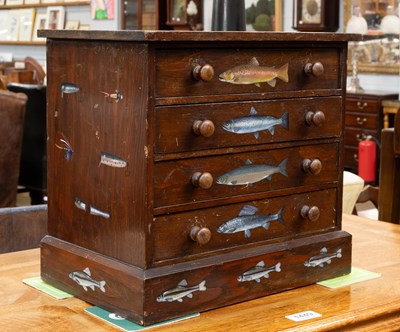 Lot 221 - A Pine Table Top Four Height Collectors Chest,...
