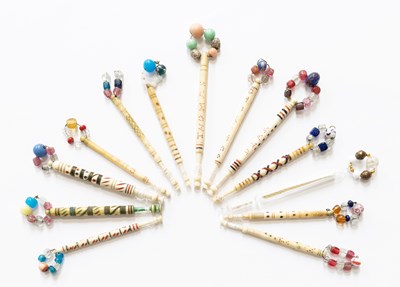 Lot 353 - A Collection of Bone Lace Bobbins, some named