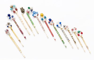Lot 355 - A Collection of Bone Lace Bobbins, some named...