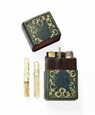 Lot 348 - A Gilt Tooled Green Leather "Lady's Companion",...