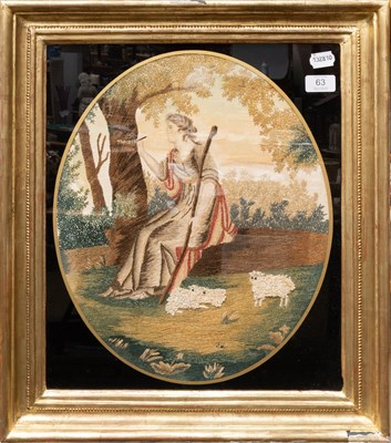 Lot 63 - A Georgian Embroidered and Painted Silk...