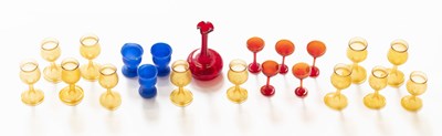 Lot 347 - A Collection of Doll's House Glassware, in red,...