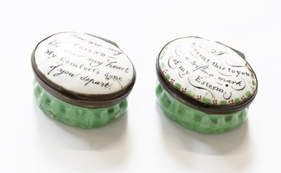 Lot 349 - Two Georgian Enamel Patch Boxes (2)