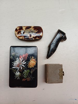Lot 32 - A 19th Century Tortoiseshell Snuff Box, a boot...