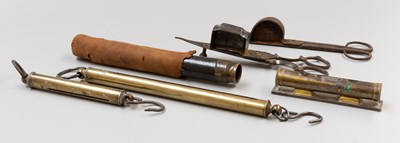 Lot 37 - Two Brass Spring Balances, together with a...