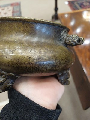 Lot 76 - A Chinese Bronze Censer, Xuande reign mark, of...