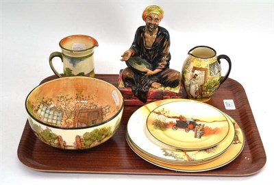 Lot 327 - Royal Doulton figure and seven items of 'Series ware'