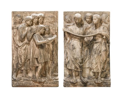 Lot 453 - After Luca Della Robbia (1400-1482): A Pair of...