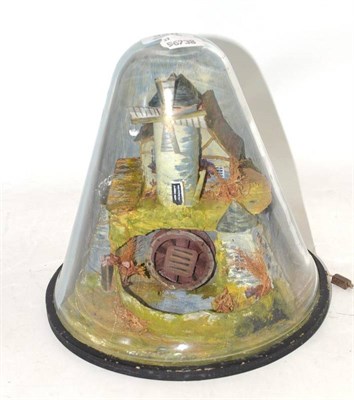 Lot 328 - Mechanical water mill under glass dome