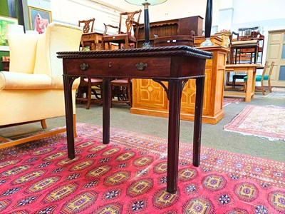 Lot 1442 - A George III Mahogany Fold Over Tea Table, the...