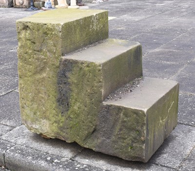 Lot 265 - A 19th Century Carved Stone Horse Mounting...