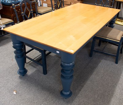 Lot 1369 - A Modern Maple Topped Kitchen Table, on blue...
