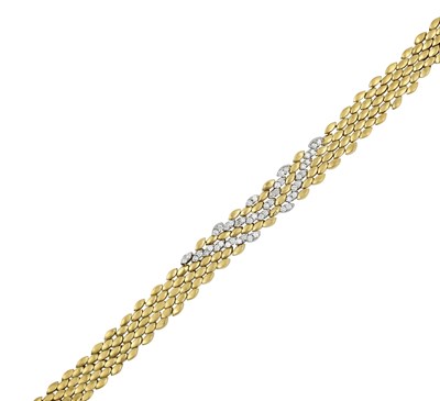 Lot 2253 - An 18 Carat Gold Diamond Bracelet formed of...