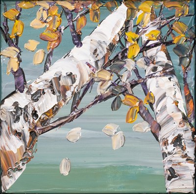 Lot 1172 - Maya Eventov (b. 1965) Birch tree Signed, oil...