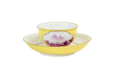 Lot 195 - A Meissen Porcelain "Purpurmalerei" Tea Bowl...