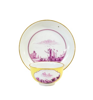 Lot 109 - A Meissen Porcelain "Purpurmalerei" Tea Bowl...