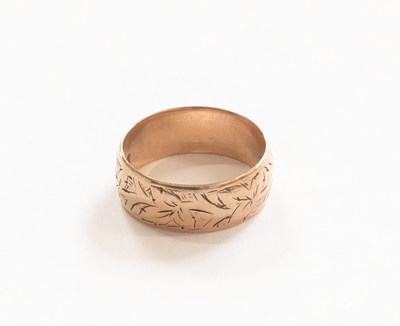 Lot 374 - A 9 Carat Gold Band Ring, finger size O1/2